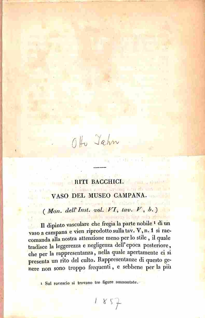 Riti bacchici. Vaso del Museo Campana